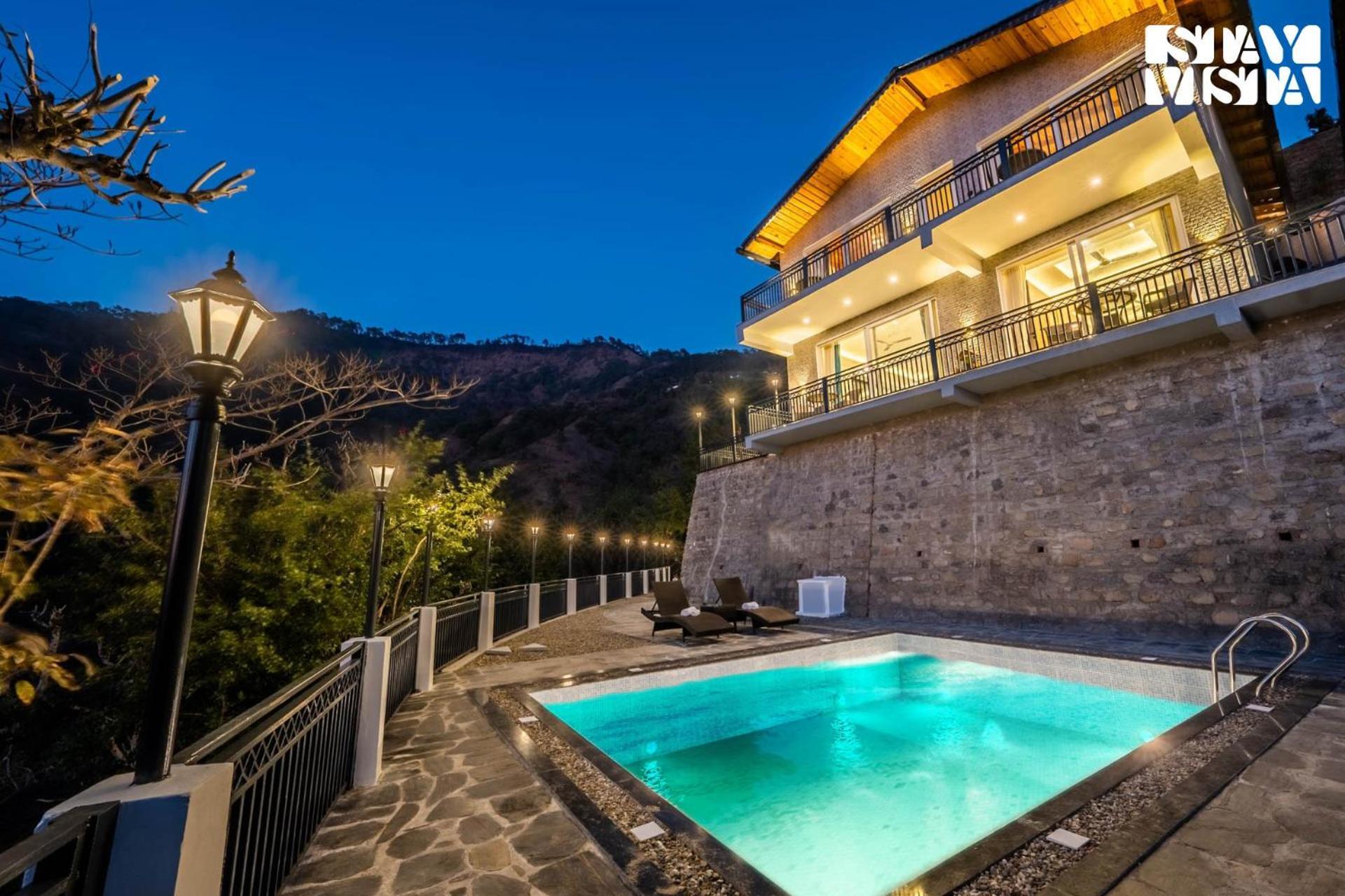 נייניטל Stayvista At Sunset Springs With Pool & Views מראה חיצוני תמונה
